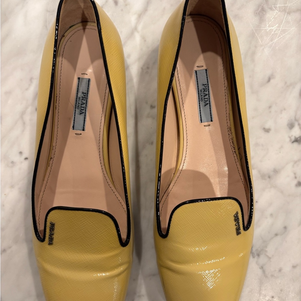 Prada Yellow Flats Sleek Minimalist Design - Picture 2 of 11